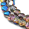 Half Plated Electroplate Transparent Glass Beads Strands EGLA-G037-09A-HP01-3