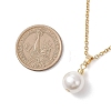 Shell Pearl White Round Pendant 304 Stainless Steel Cable Chain Necklaces for Women NJEW-JN05760-02-3