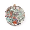 Transparent Resin Pendants RESI-P014-01G-3