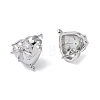 Brass with Cubic Zirconia Stud Earrings Findings KK-B087-10P-2