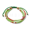 Adjustable Glass Seed Beaded Triple Layer Multi-strand Bracelet BJEW-MZ00048-05-1