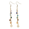 Natural Gemstone Dangle Earrings EJEW-JE06668-02-1
