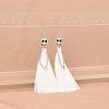 Zinc Alloy Polyester Skull Tassel Dangle Earrings FS-WG69CBD-04-1