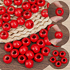 50Pcs Spray Painted Wood European Beads WOOD-PA0001-82-6