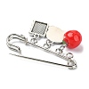 Apple Book Rainbow Alloy Enamel & Resin Pendant Brooches for Teacher's Day JEWB-TA00017-02-4