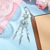 Alloy Sun & Woven Net/Web with Feather Charms Bookmarks AJEW-JK00368-03-2