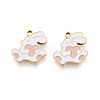 304 Stainless Steel Enamel Pendants STAS-T074-07G-1
