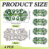 4Pcs Flower Alloy & Glass Rhinestone Applques DIY-MA0007-20A-2