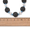 Dyed Natural Lava Rock & Round Synthetic Turquoise & Imitation Pearl Beaded Necklaces GG-CBA922D-07B-5