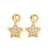 Brass Micro Pave Cubic Zirconia Charms KK-F927-09E-G-1