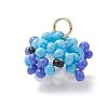 4Pcs Glass Seed Beaded Puffer Pendants PALLOY-MZ01121-4