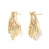 Brass Stud Earring Findings KK-E107-10G-1