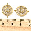 Rack Plating Brass Pave Cubic Zirconia Wheel Connector Charms KK-Z063-29G-01-3