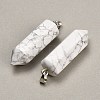 Natural Howlite Pendants GG-CBAA0EE-02P-20-3