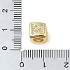 Brass Micro Pave Clear Cubic Zirconia European Beads LS-KK-K368-01G-03-3