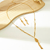 Iron Teardrop Tassels Earrings & Pendant Necklaces Set for Women AK6196-4