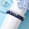 3Pcs 3 Style Natural Mixed Stone Round Beaded Stretch Bracelets BJEW-JB10178-03-3