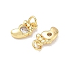 Brass Micro Pave Cubic Zirconia Charms KK-E797-01A-G-2