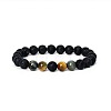 8MM Round Dyed Natural Tiger Eye and Lava Rock Yoga Beaded Stretch Bracelets ZG6546-8-1