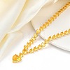 Brass Full Yellow Cubic Zirconia Heart Pendant Necklaces for Women NJEW-M079-01A-1