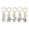 Snowflake & Panda Alloy Enamel Pendant Keychains KEYC-JKC00630-1