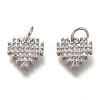 Brass Micro Pave Clear Cubic Zirconia Charms ZIRC-B002-61P-1
