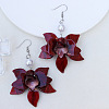 Bohemian Style Petal Patchwork Acrylic Flower Earrings with Water Ripple Design HF8489-4-1