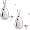 2Pcs 201 Stainless Steel Teardrop Memorial Urn Ashes Pendant Necklaces NJEW-CN0001-21S-1