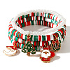Christmas 304 Stainless Steel Enamel Christmas Tree & Santa Claus & Moon Charm Bracelets LQ5841-3-1