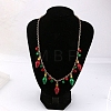 Christmas Alloy Bell Light Bulb Pendant Necklaces & Dangle Earring Sets for Women FS-WG7CEB8-01-2