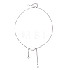 201 Stainless Steel Moon and Star Pendant Brass Cable Chain Necklaces NJEW-JN05787-4