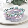 Chips Natural Larimar & Blue Lace Agate & Kunzite Beaded Stretch Bracelets Sets BJEW-JB05332-01-3