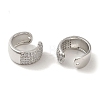 Rack Plating Brass Micro Pave Clear Cubic Zirconia Ring Cuff Earrings for Women EJEW-P280-12P-2