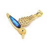 Rack Plating Brass Micro Pave Clear Cubic Zirconia Pendants KK-K341-55G-2