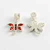 Alloy Rhinestone Dragonfly European Dangle Charms MPDL-R036-77-2