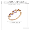 1Pc Brass Micro Pave Cubic Zirconia Cuff Rings for Women RJEW-LP0002-23G-2