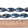 Electroplate Transparent Glass Beads Strands EGLA-N055-02G-4