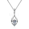 Teardrop 925 Sterling Silver Crystal Moissanite Pendant Necklaces for Women FS-WGA8F32-01-5