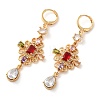 Rack Plating Golden Brass Dangle Leverback Earrings EJEW-B037-06G-1