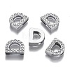 Alloy Letter Slide Charms RB-F034-01D-P-RS-3