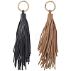 2Pcs 2 Colors PU Leather Tassel Pendan Keychains FIND-CL0001-88A-6