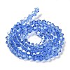 Transparent Electroplate Glass Beads Strands EGLA-A039-T6mm-B07-2