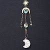 Natural Howlite Moon Suncatcher DJEW-PW0017-08B-1