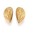 304 Stainless Steel Shell Shape Hoop Earrings EJEW-N059-11G-1