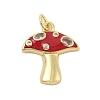 Mushroom Rack Plating Brass Micro Pave Cubic Zirconia Pendants KK-Z074-15G-2