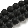 Dyed & Heated Natural Black Agate Beads Strands G-P088-14-10mm-2