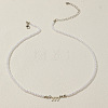 Alloy Number 777 Pendant Resin Imitation Pearl White Round Beaded Necklaces for Women FS-WGE7FDC-16-1