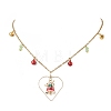 Christmas Bell Alloy Enamel Pendant Necklace & Dangle Earrings Sets SJEW-JS01344-3