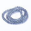 Electroplate Transparent Glass Beads Strands EGLA-A034-T8mm-Y04-2