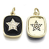 Brass Micro Pave Clear Cubic Zirconia Pendants KK-N227-36A-NF-2